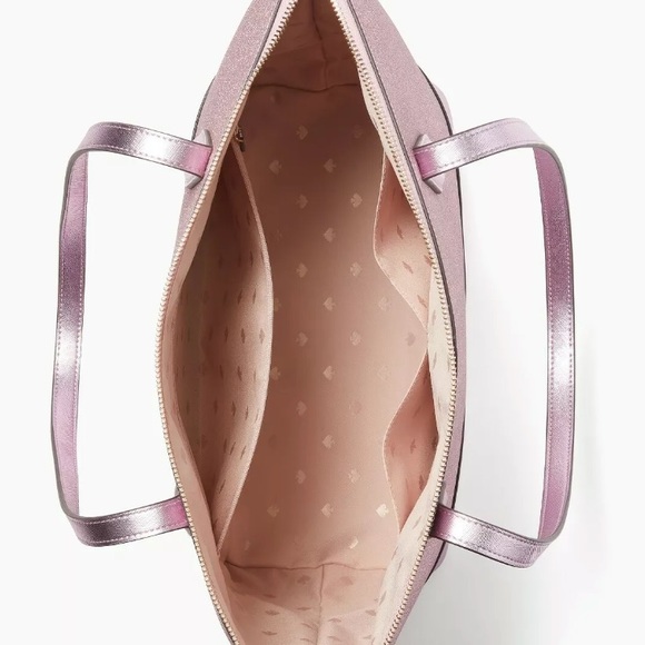 KATE SPADE NEW YORK LOLA GLITTER TOTE ROSE PINK - Picture 7 of 12